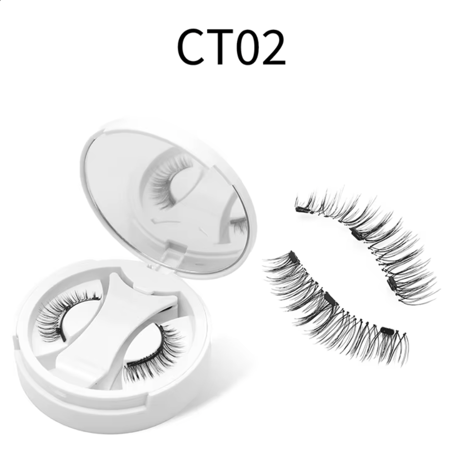 Professional Design Lash Glue Free Magnetic False Eyelashes with Anchor No Glue No Liner Reusable Magnetic Eyelashes