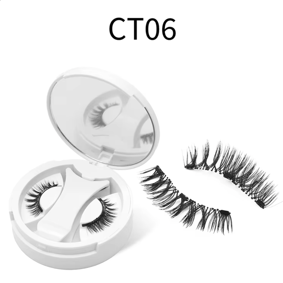 Professional Design Lash Glue Free Magnetic False Eyelashes with Anchor No Glue No Liner Reusable Magnetic Eyelashes