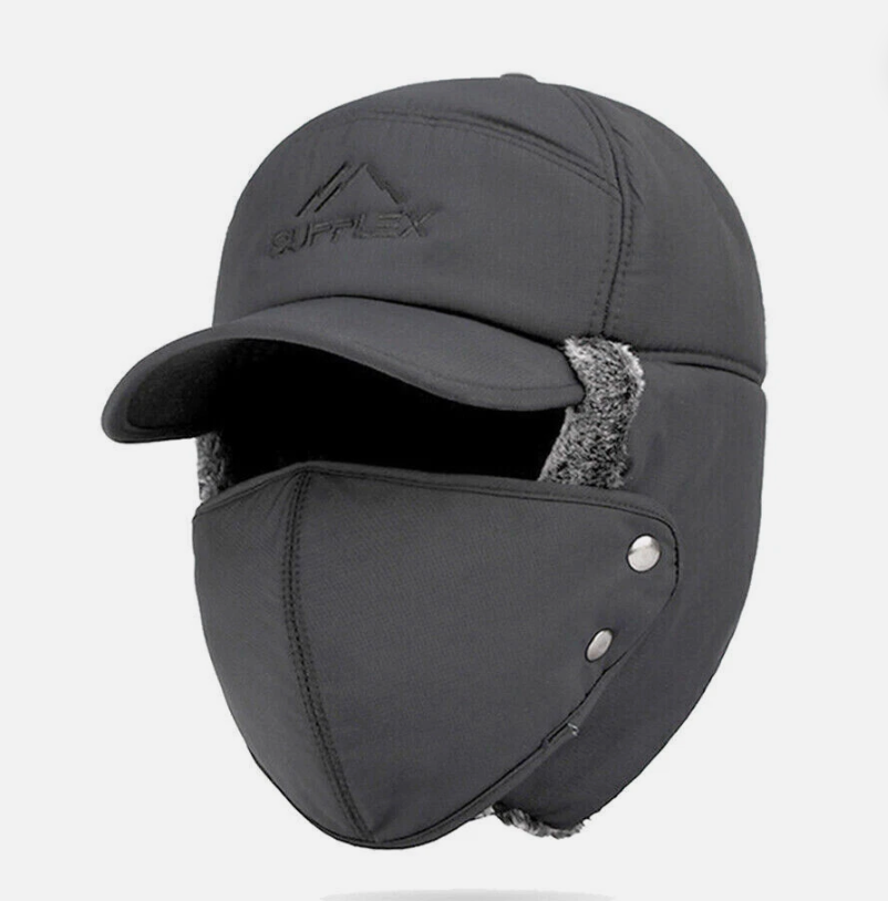 Waterproof Trapper Hat with Detachable Face Mask & Ear Flaps β Full Coverage Winter Hat for Extreme Cold