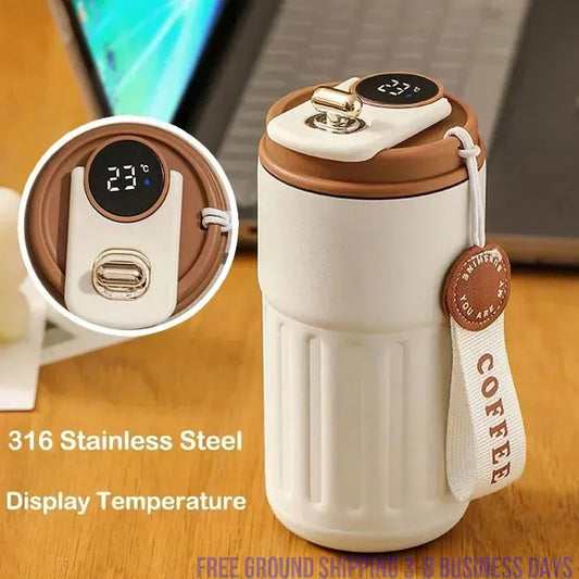 Smart Display Temperature 450mls Stainless Steel Vacuum Cup.