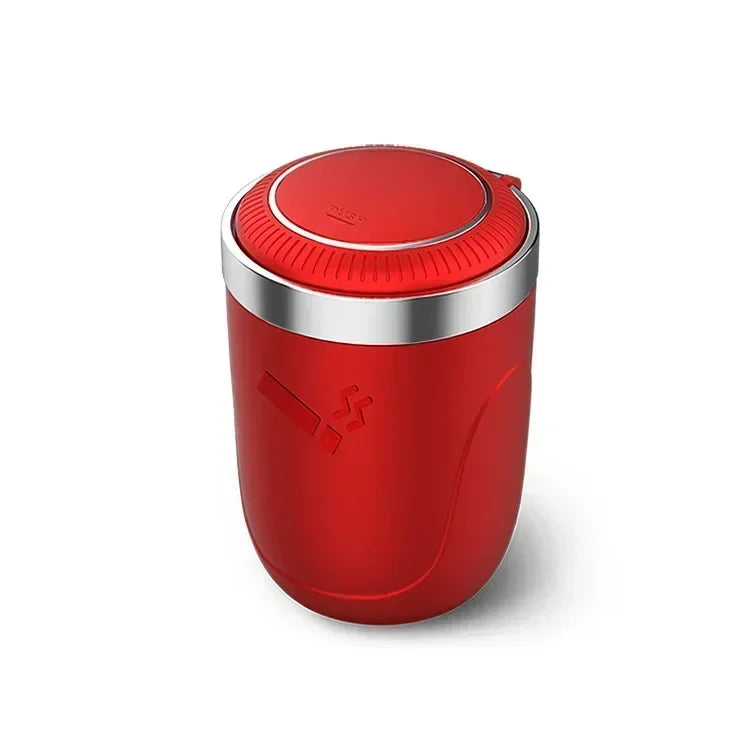 π Car Ashtray with Lid β Smell-Proof Portable Ashtray Cup with Blue LED Light & Fireproof Shell | One-Touch Open Auto Accessory