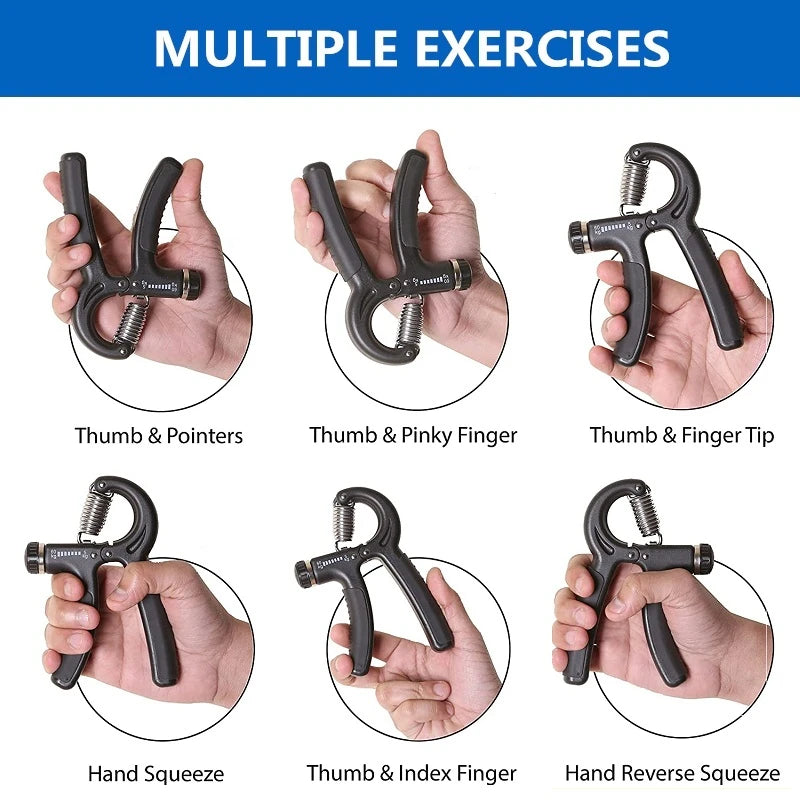 πͺ Adjustable Hand Grip Strengthener (10β60kg) β R-Shaped Power Gripper for Wrist, Hand & Forearm Training | Unisex Fitness & Rehab Tool