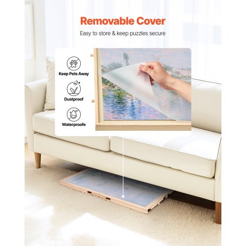 1000 Piece Rotating Puzzle Board with 5 Drawers and Cover, 29x21 in Portable Wooden Table, Jigsaw Puzzle Accessories for Adults, Puzzles Organizer Storage System, Birthday Gift for Mom
