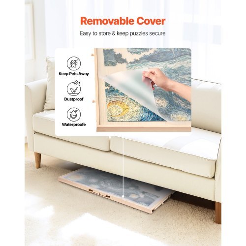 1500 Piece Rotating Puzzle Board with 5 Drawers and Cover, 34x25 inch in Portable Wooden Table, Jigsaw Puzzle Accessories for Adults, Puzzles Organizer Storage System, Birthday Gift for Mom