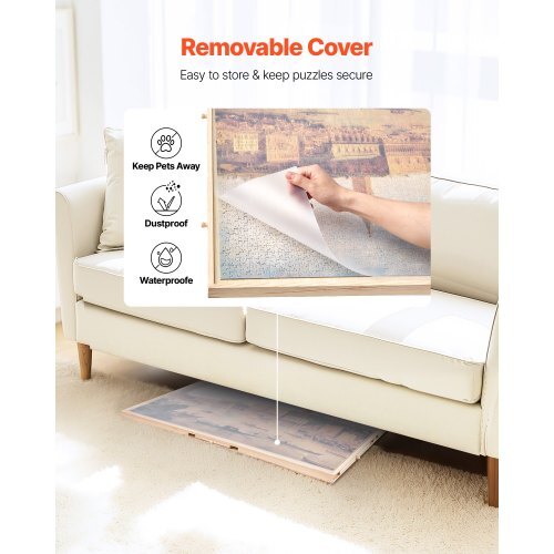 2000 Piece Rotating Puzzle Board with 5 Drawers and Cover, 40x29 in Portable Wooden Table, Jigsaw Puzzle Accessories for Adults, Puzzles Organizer Storage System, Birthday Gift for Mom
