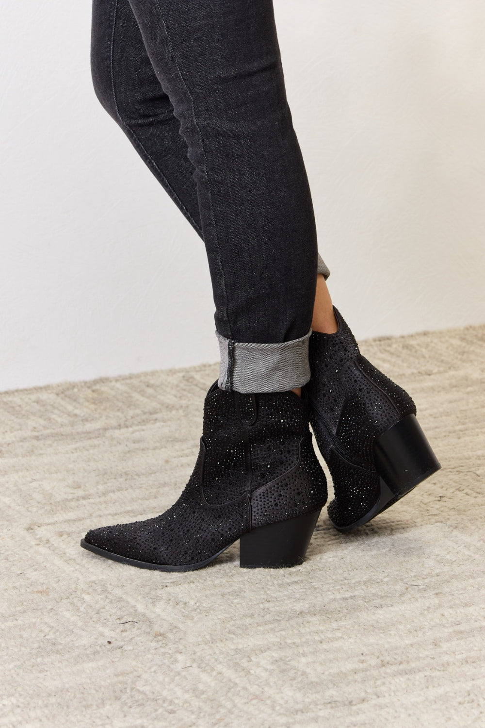 East Lion Corp Rhinestone Ankle Cowboy Boots - Luminous Bear Shop
