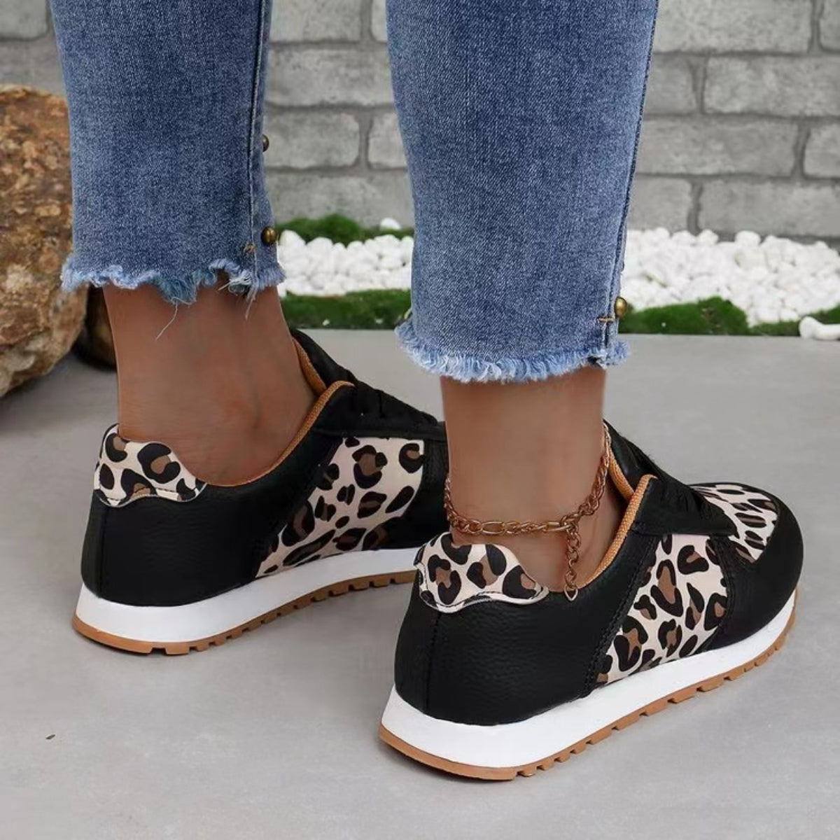 Tied Printed PU Leather Athletic - Luminous Bear Shop