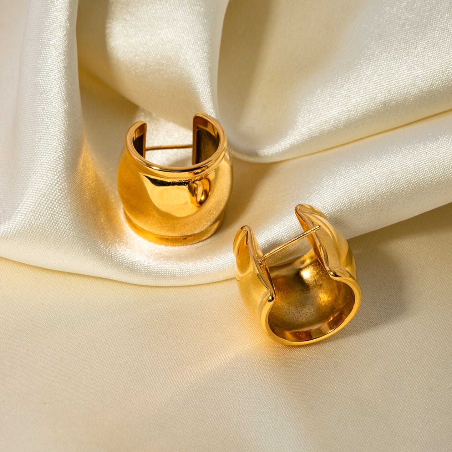 Stainless Steel C-Hoop Earrings - Luminous Bear Shop