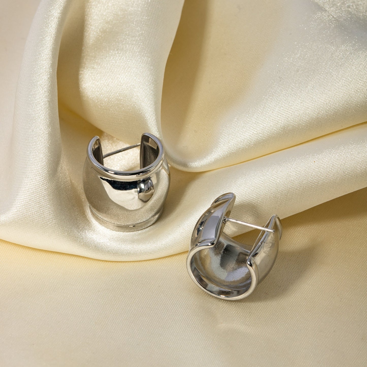 Stainless Steel C-Hoop Earrings - Luminous Bear Shop