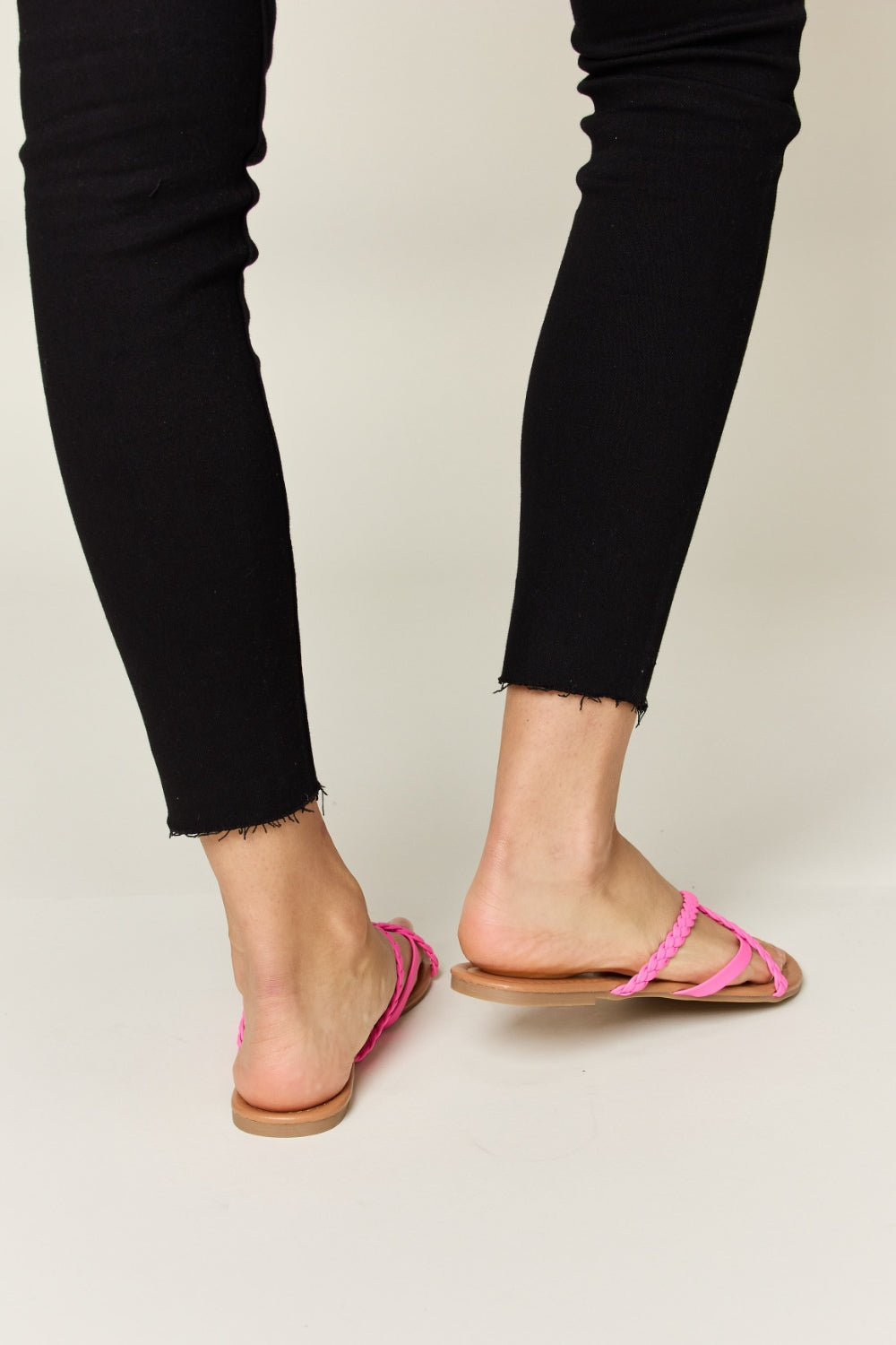 WILD DIVA Crisscross PU Leather Open Toe Sandals - Luminous Bear Shop