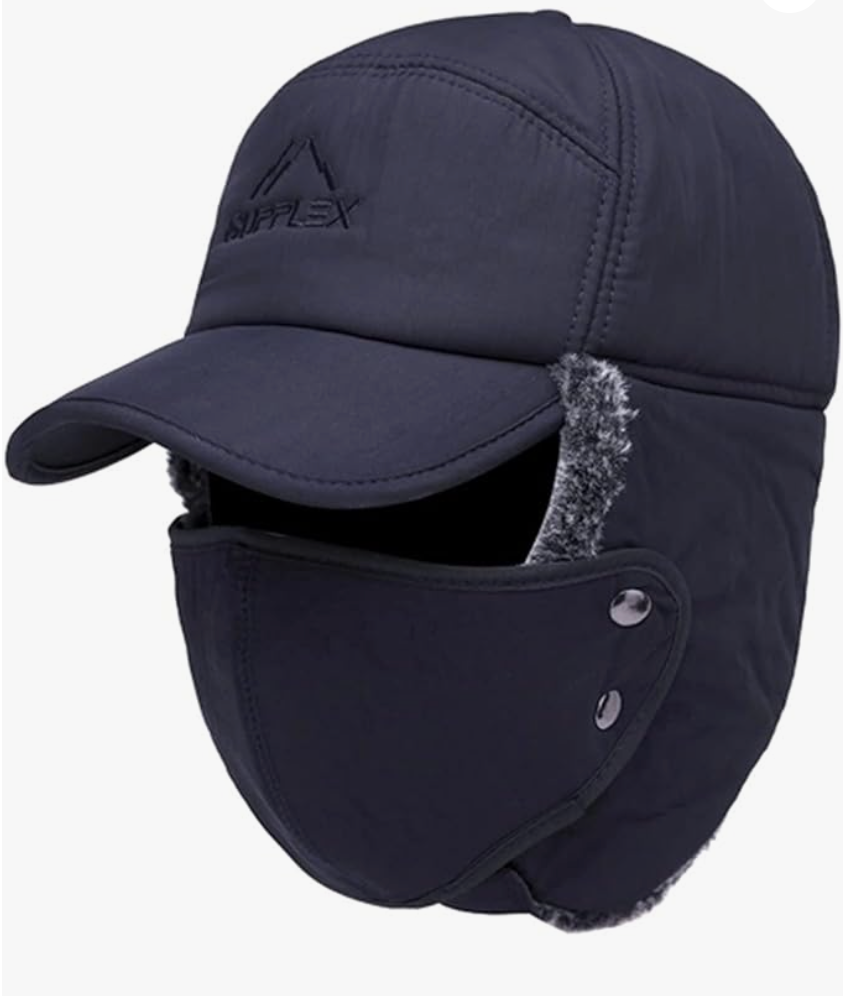 Waterproof Trapper Hat with Detachable Face Mask & Ear Flaps β Full Coverage Winter Hat for Extreme Cold