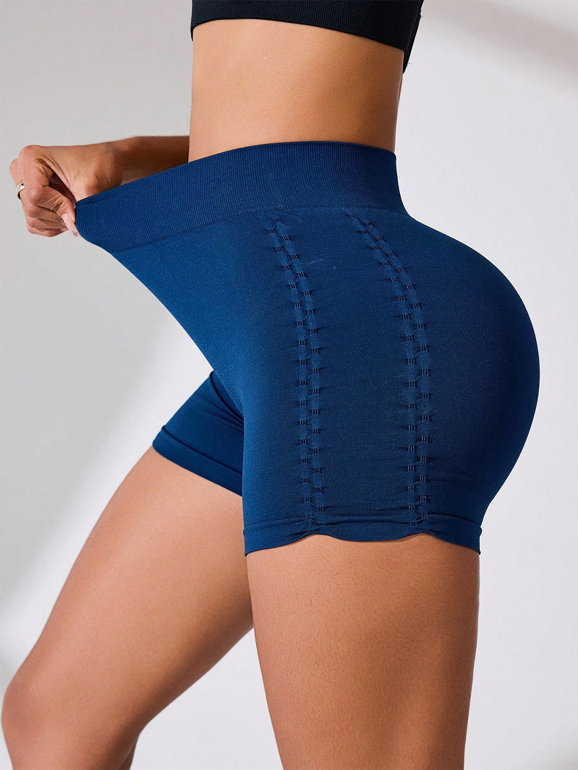 Ruched Side High Waisted Compression Shorts