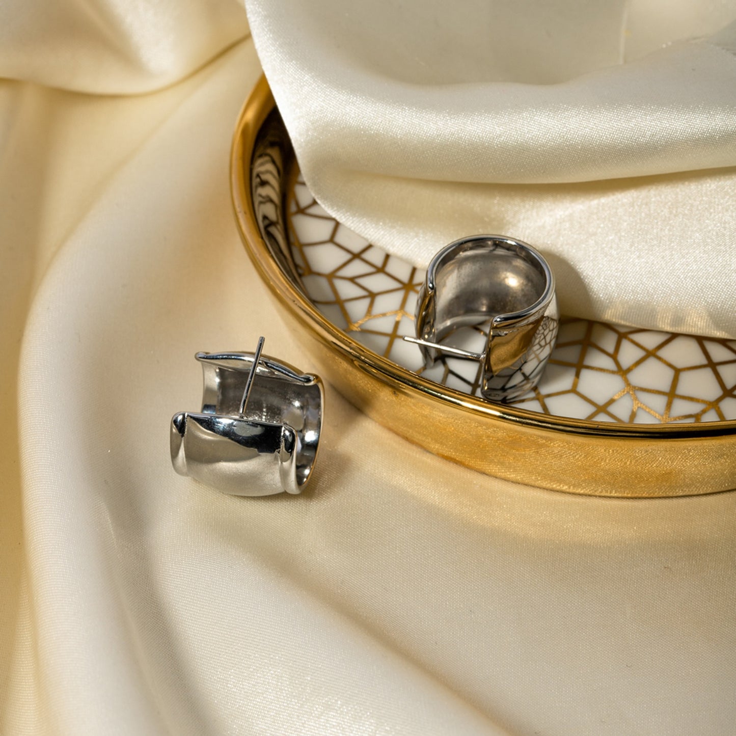 Stainless Steel C-Hoop Earrings - Luminous Bear Shop
