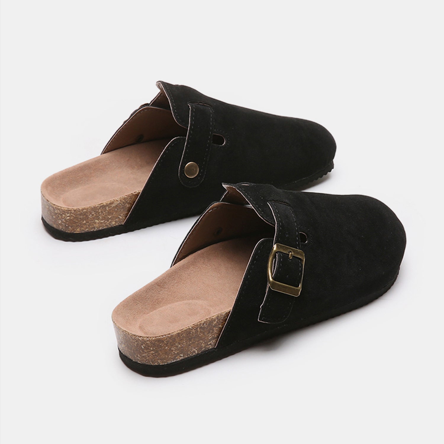 Suede Closed Toe Buckle Slide - Luminous Bear Shop