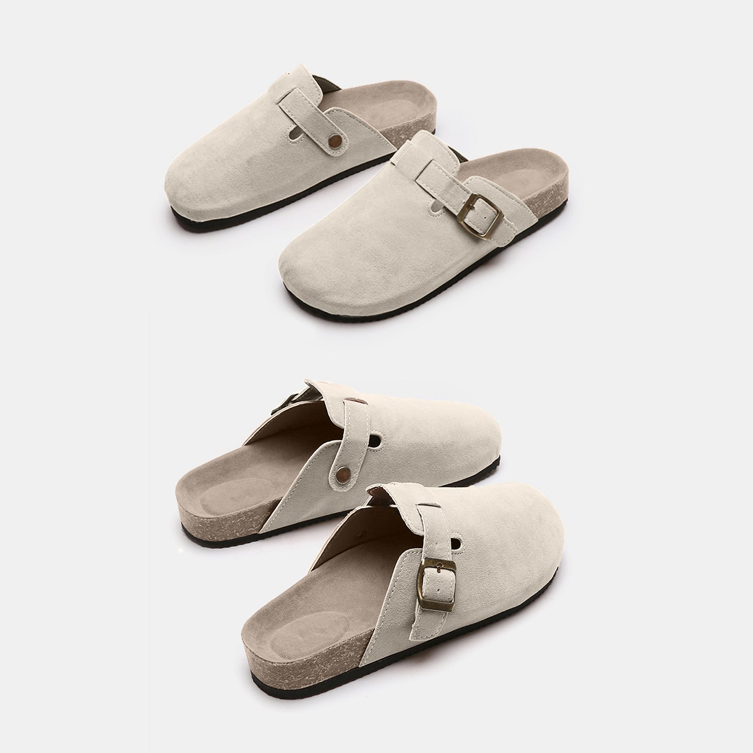 Suede Closed Toe Buckle Slide - Luminous Bear Shop