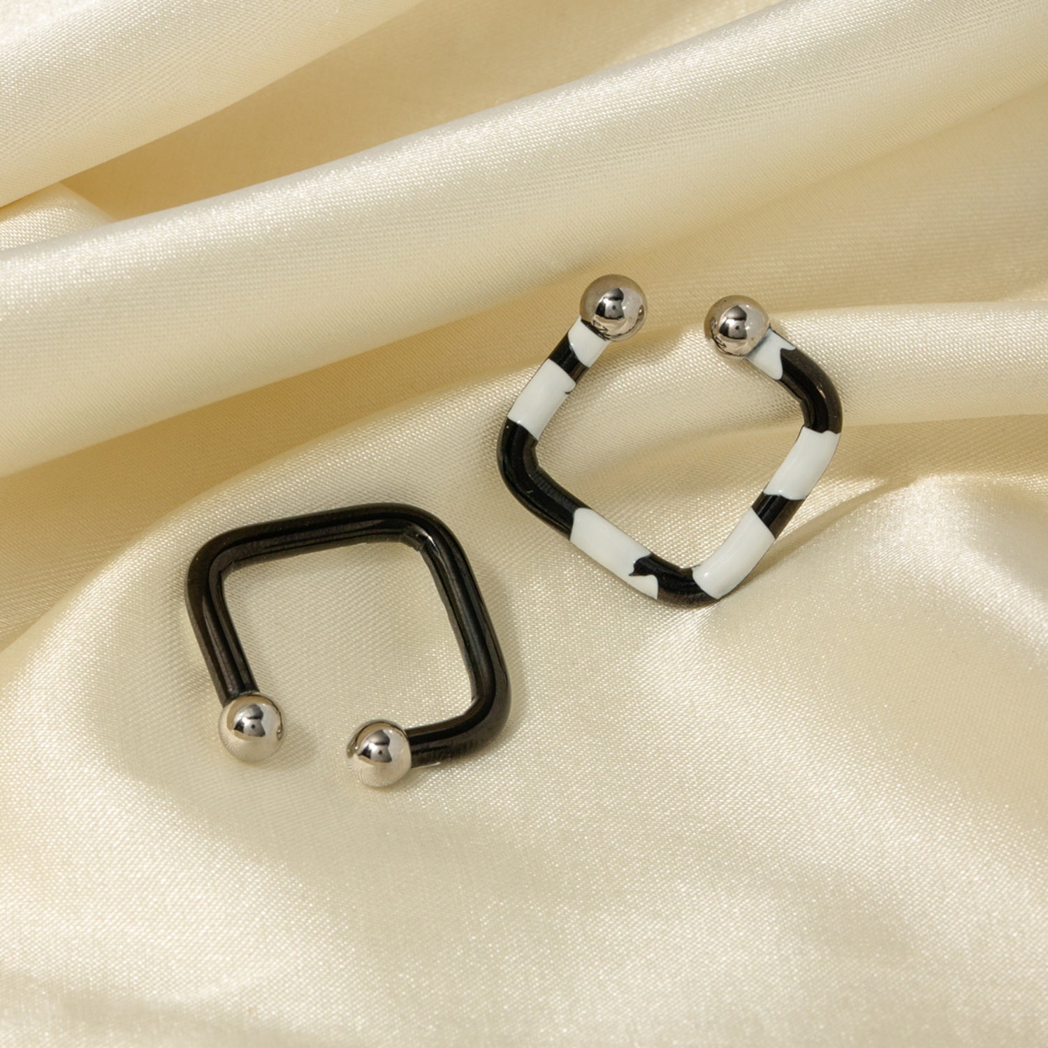 Stainless Steel Oil Drip Cuff Earrings - Luminous Bear Shop