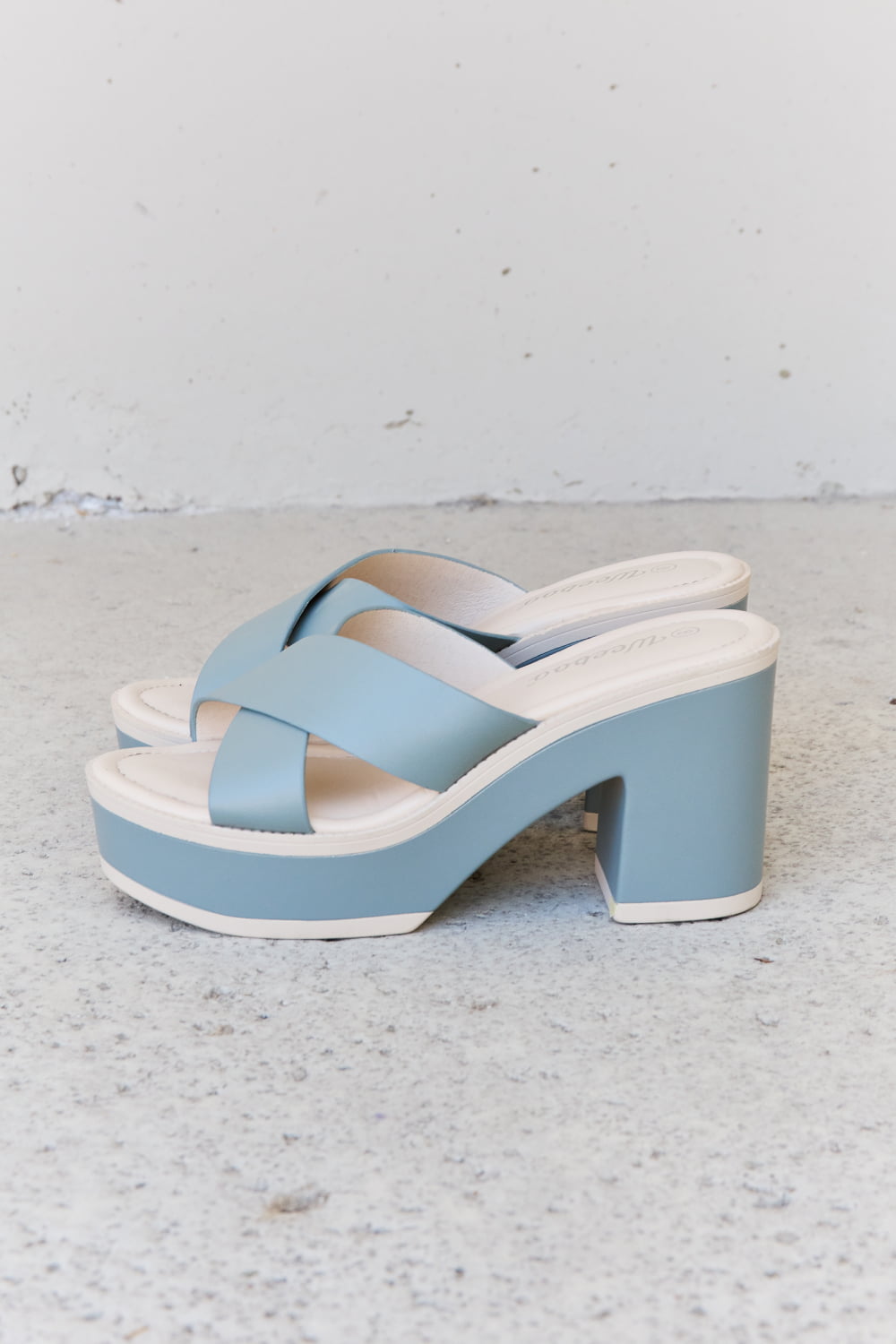 Weeboo Cherish The Moments Contrast Platform Sandals in Misty Blue - Luminous Bear Shop