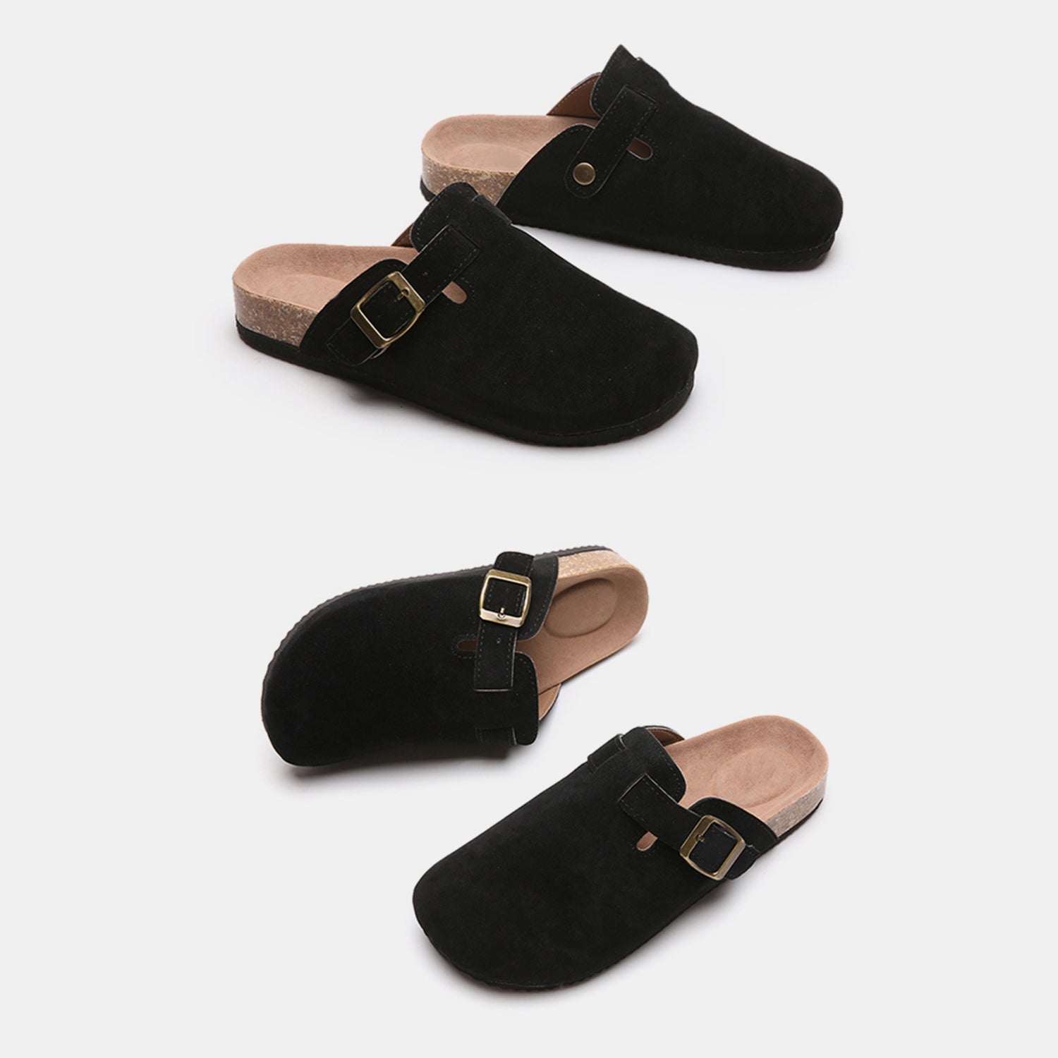Suede Closed Toe Buckle Slide - Luminous Bear Shop