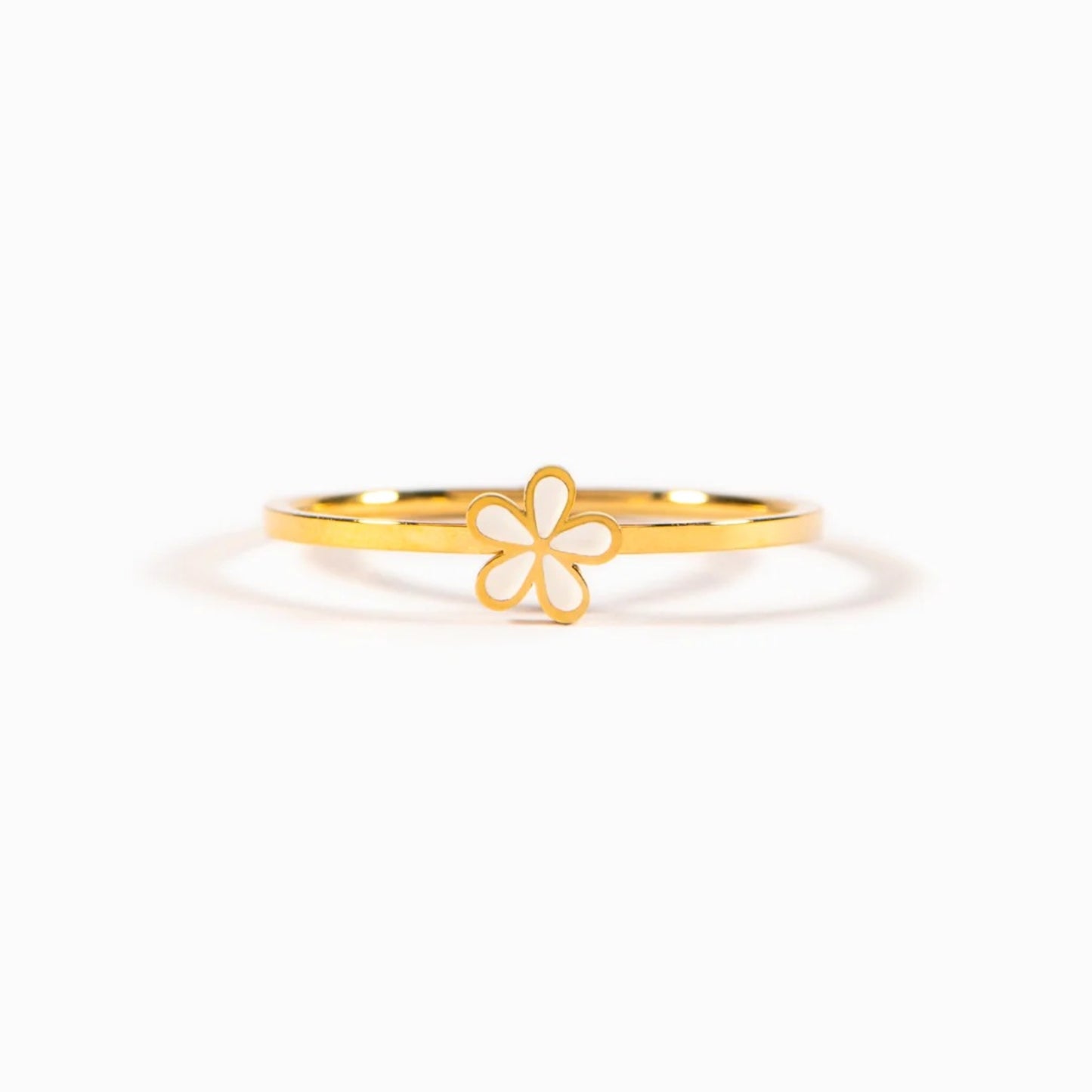 925 Sterling Silver Enamel Flower Ring - Luminous Bear Shop