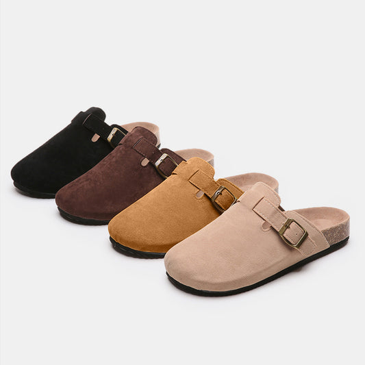 Suede Closed Toe Buckle Slide - Luminous Bear Shop
