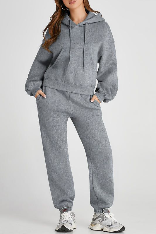 2 Pieces Matching Sweatsuit Set dropped Shoulder Hoodie and Joggers