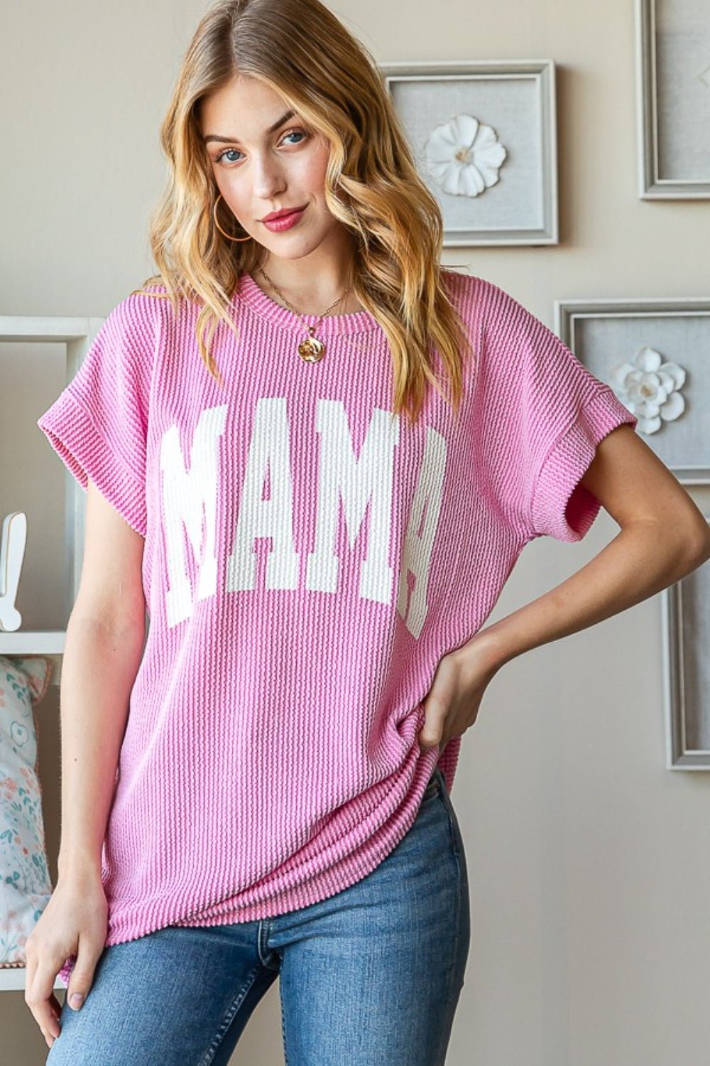 Heimish Full Size Letter Graphic Short Sleeve T-Shirt - Luminous Bear
