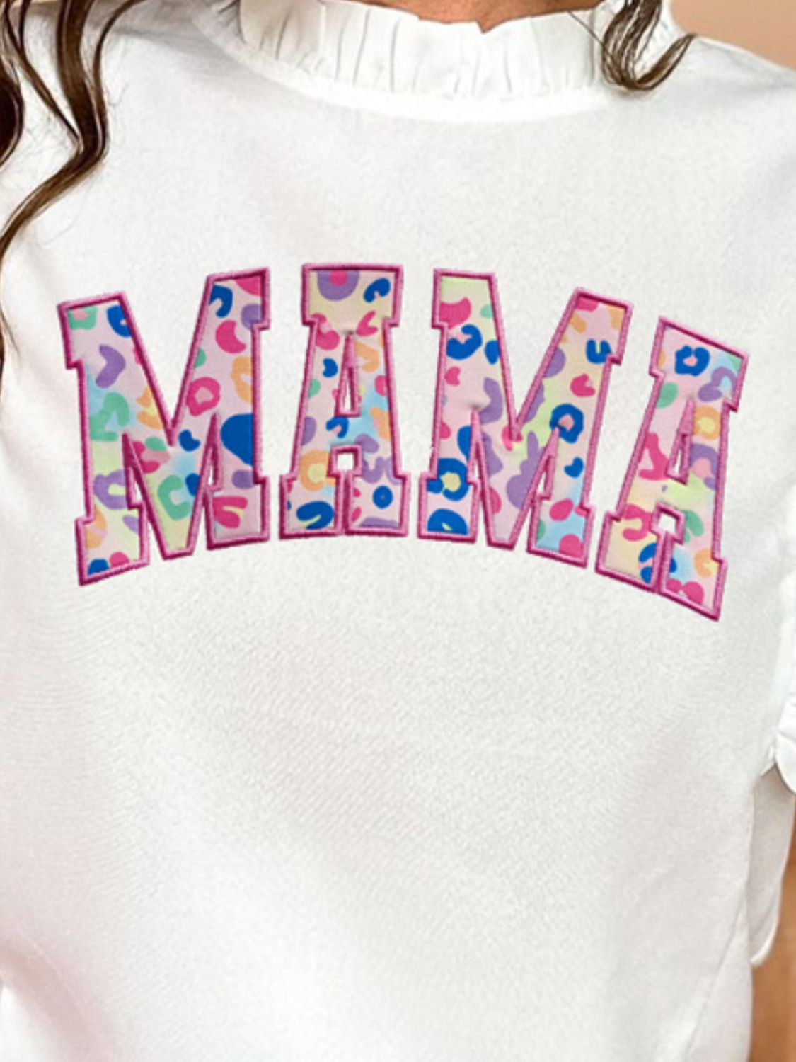 MAMA Mock Neck Cap Sleeve Blouse - Luminous Bear