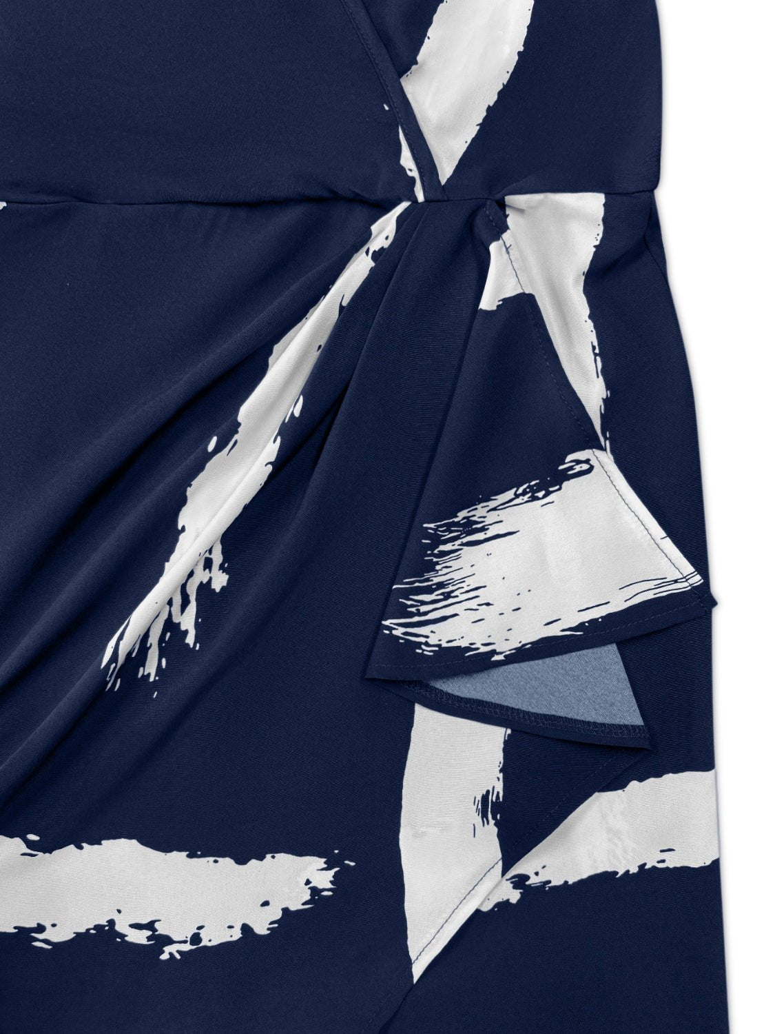 Printed Surplice Sleeveless Knee Length Dress - Luminous Bear