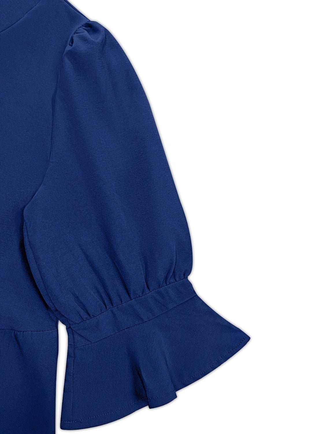 Tiered Notched Half Sleeve Dress - Luminous Bear