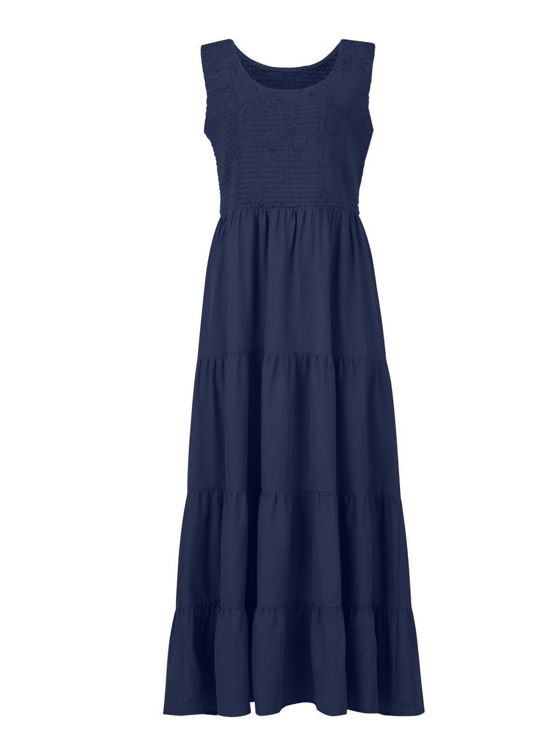 Tiered Smocked Wide Strap Dress - Luminous Bear