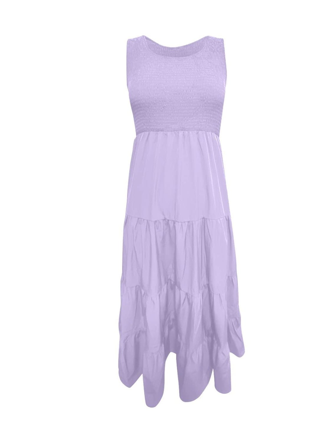 Tiered Smocked Wide Strap Dress - Luminous Bear