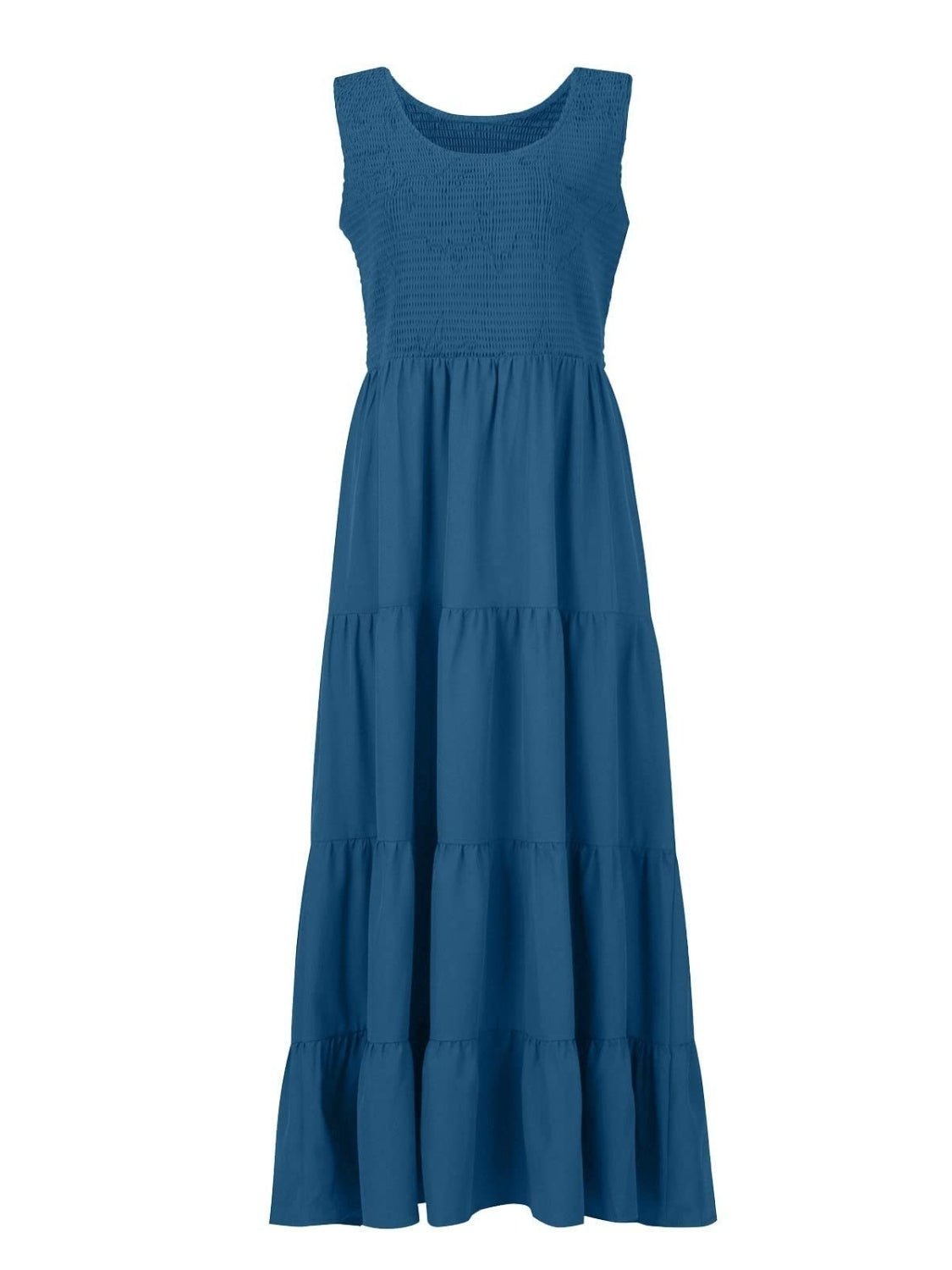 Tiered Smocked Wide Strap Dress - Luminous Bear