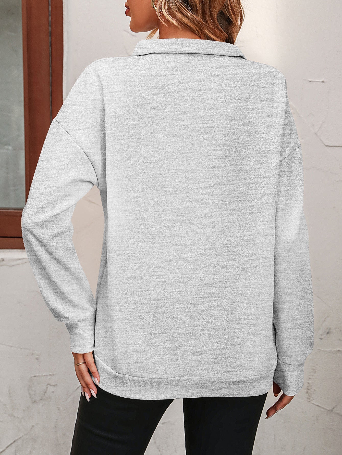 Zip-Up Dropped Shoulder Sweatshirt - Luminous Bear
