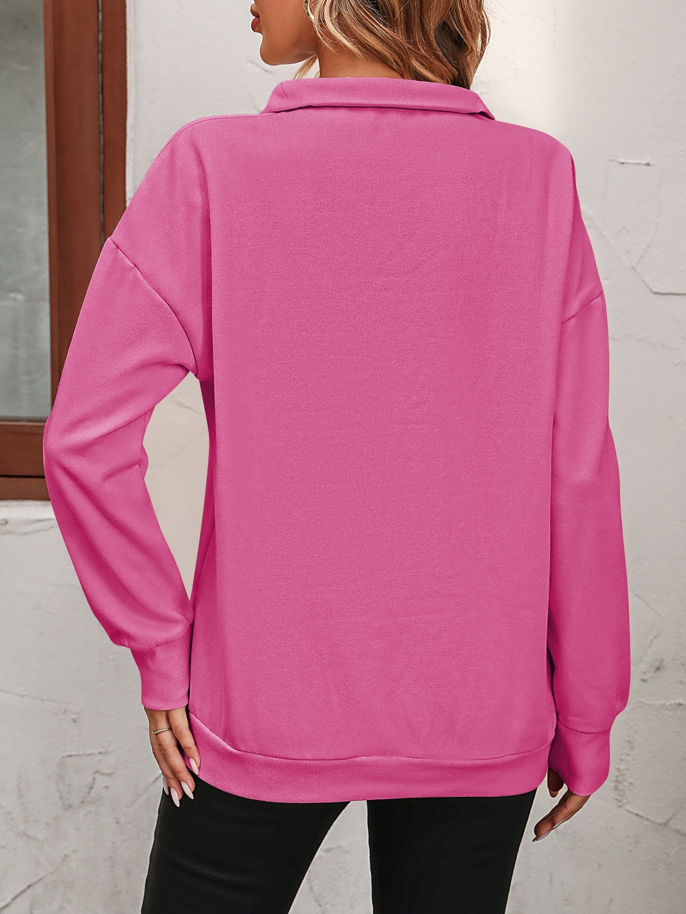Zip-Up Dropped Shoulder Sweatshirt - Luminous Bear