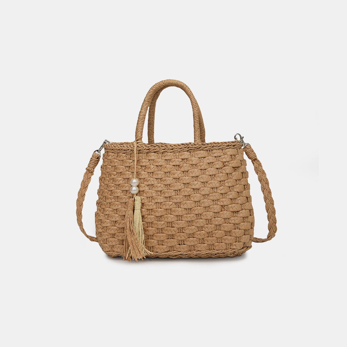 Braided Strap Paper Weave Shoulder Bag - Luminous Bear Shop