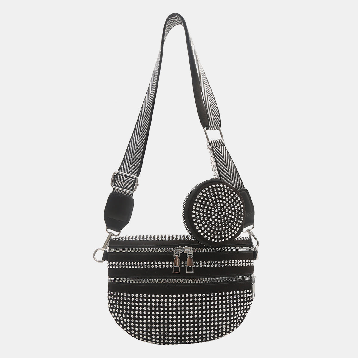 Studded Adjustable Strap Crossbody Bag - Luminous Bear Shop