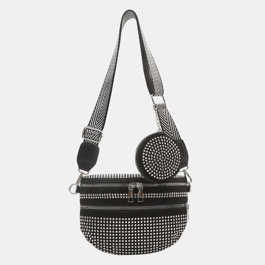 Studded Adjustable Strap Crossbody Bag - Luminous Bear Shop