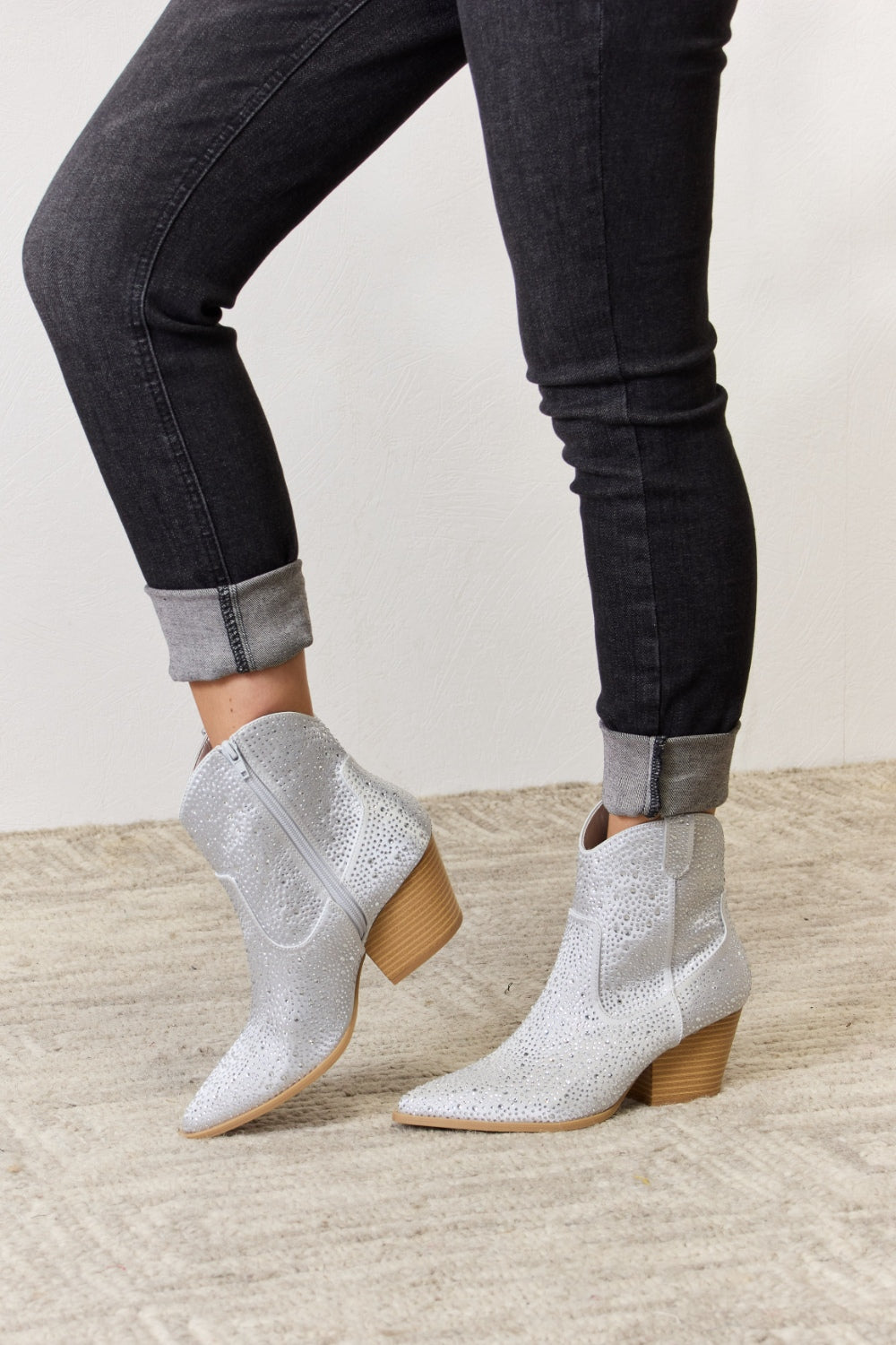 East Lion Corp Rhinestone Ankle Cowboy Boots - Luminous Bear Shop
