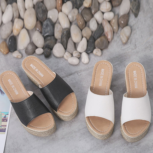 PU Leather Open Toe Sandals - Luminous Bear Shop