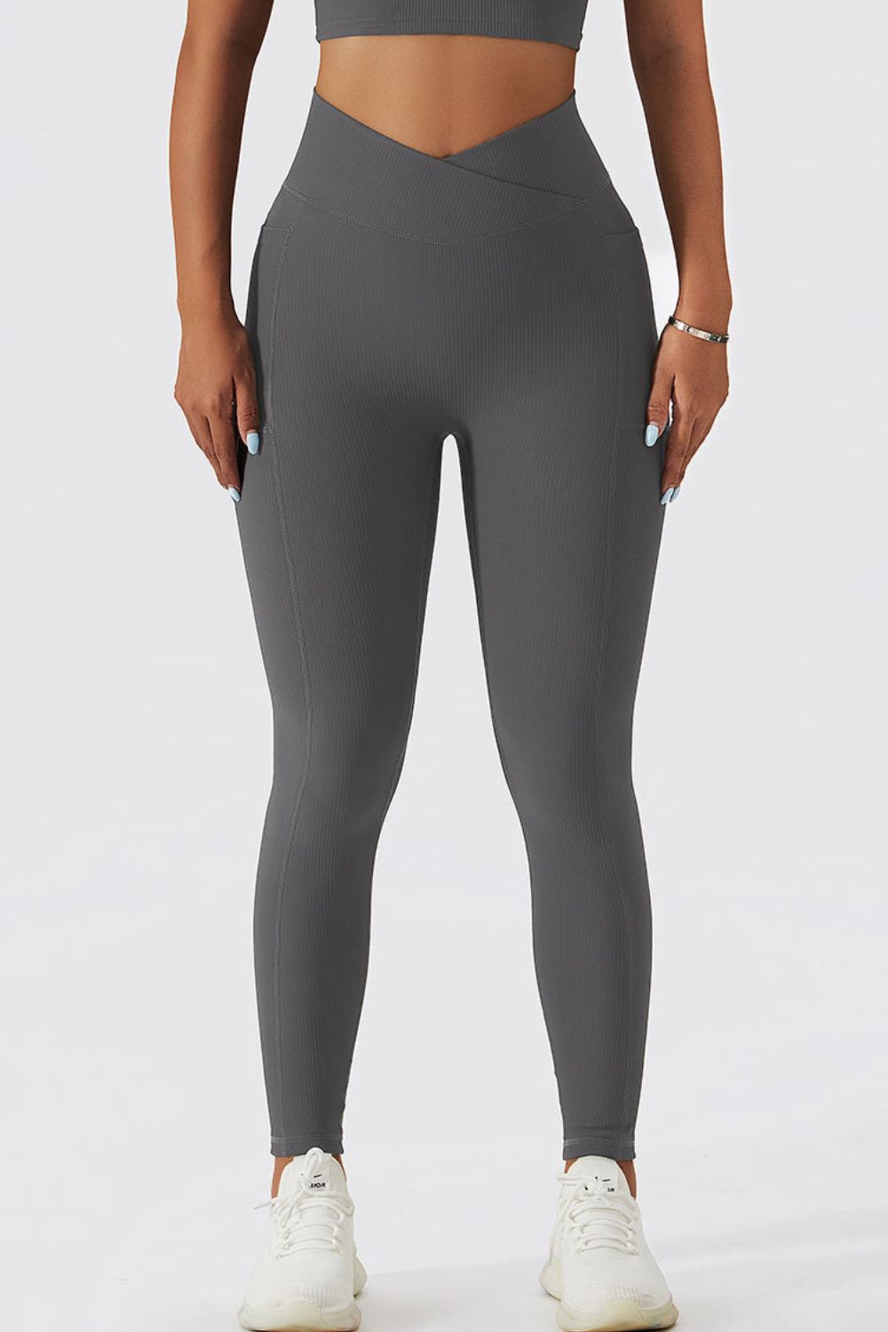 Basic Bae Crossover Waist Active Leggings - Luminous Bear Shop