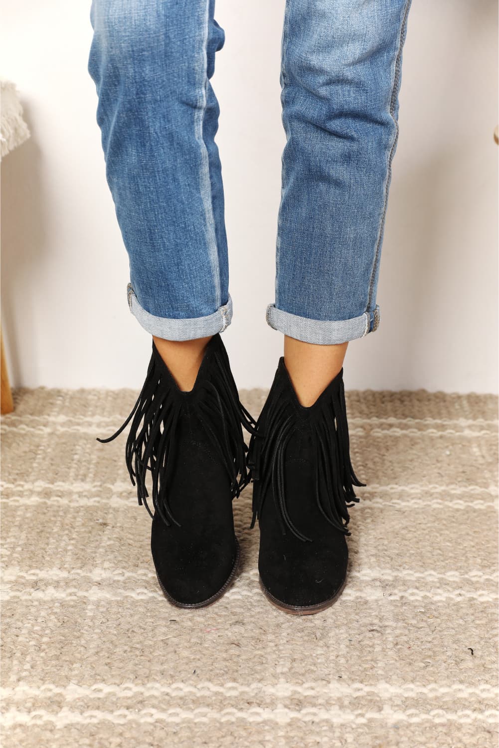 Legend Women's Fringe Cowboy Western Ankle Boots - Luminous Bear Shop