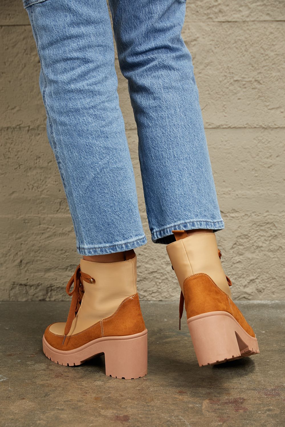 East Lion Corp Lace Up Lug Booties - Luminous Bear Shop