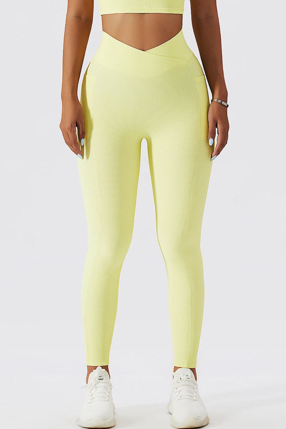 Basic Bae Crossover Waist Active Leggings - Luminous Bear Shop