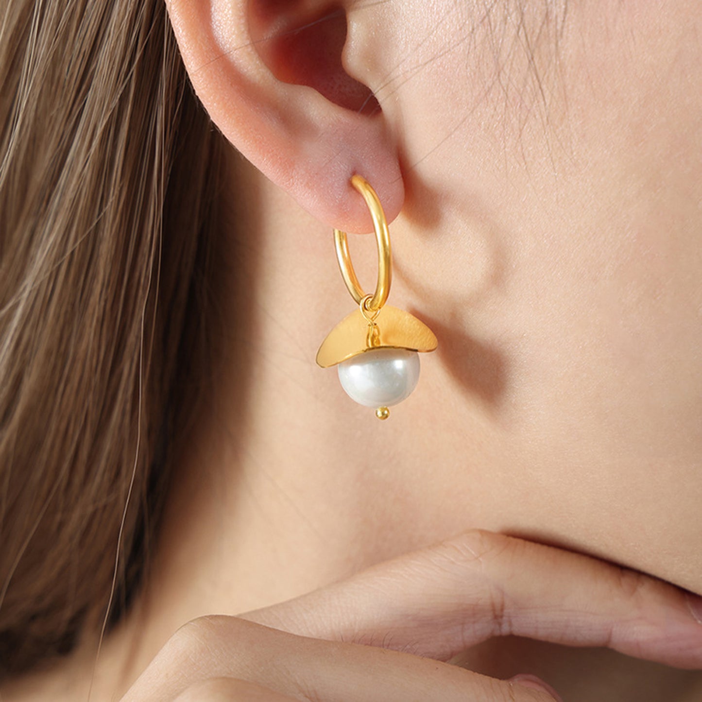 18K Gold-Plated Bead Dangle Earrings - Luminous Bear Shop