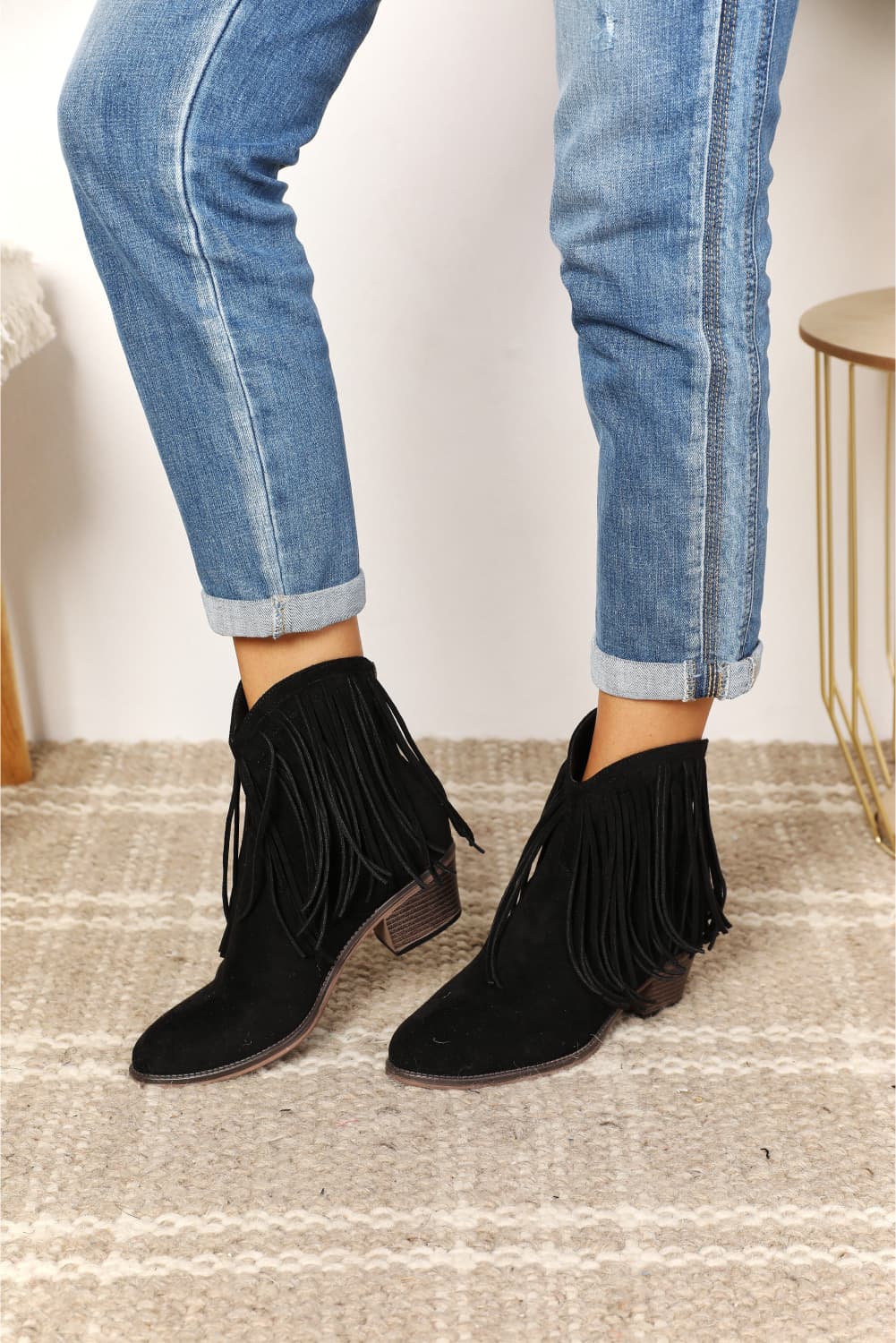 Legend Women's Fringe Cowboy Western Ankle Boots - Luminous Bear Shop