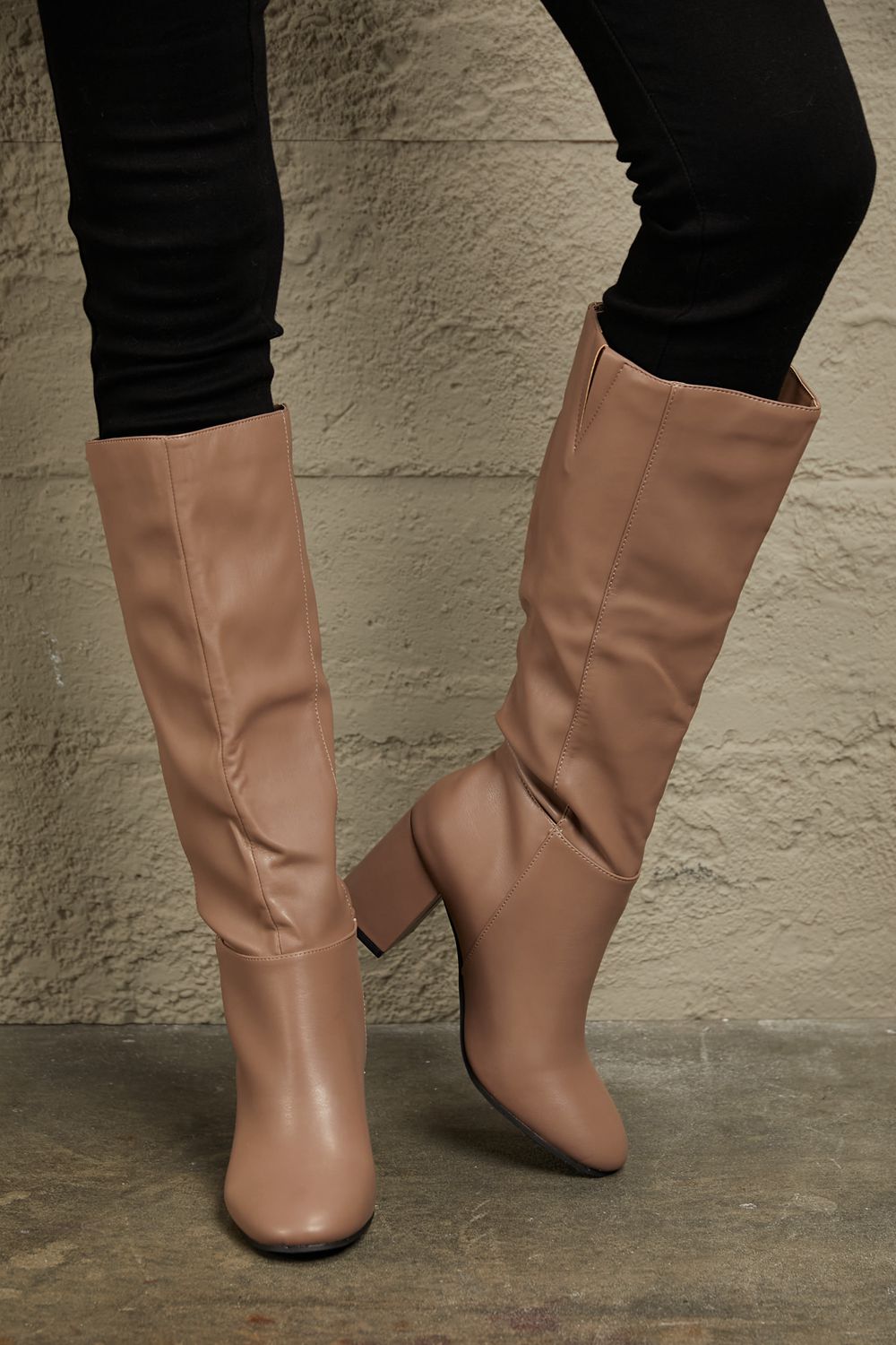 East Lion Corp Block Heel Knee High Boots - Luminous Bear Shop