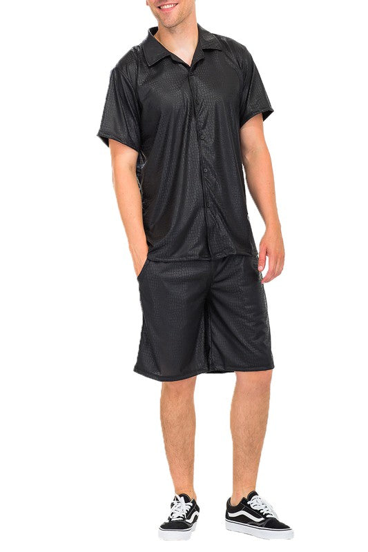 Weiv Men Short Embossed Snake Skin Shorts - Luminous Bear Shop