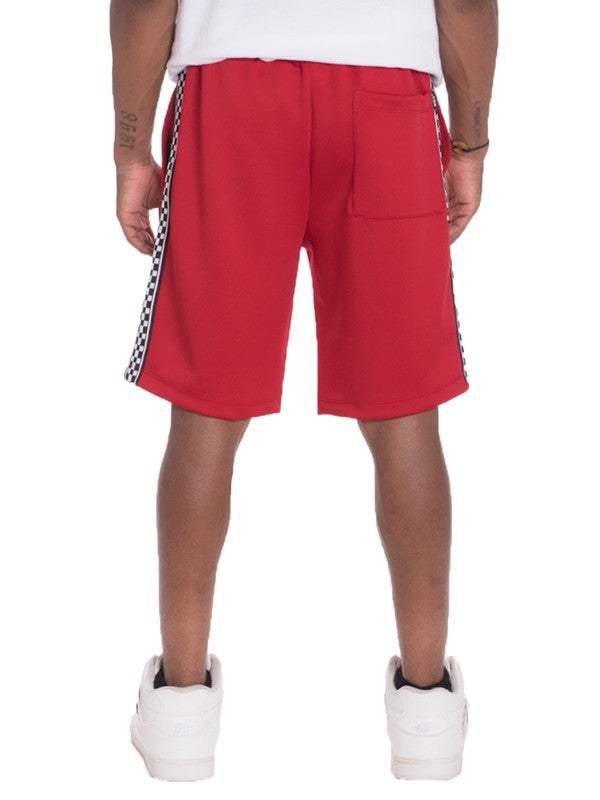 Weiv Mens Checkered Stripe Track Shorts - Luminous Bear Shop