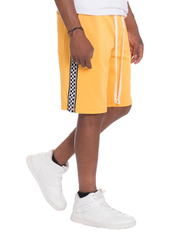 Weiv Mens Checkered Stripe Track Shorts - Luminous Bear Shop