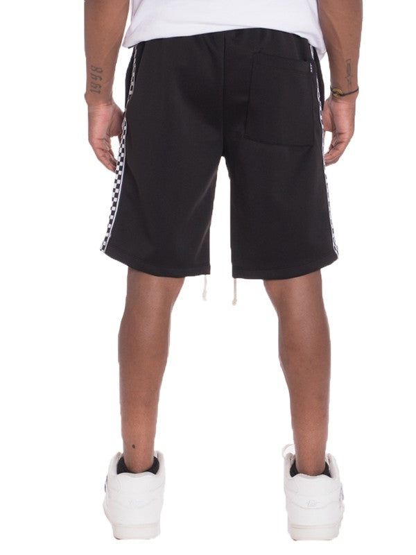 Weiv Mens Checkered Stripe Track Shorts - Luminous Bear Shop